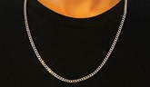 Silver Solid Square Curb Link Necklace